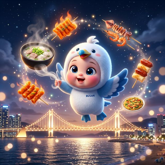 광안대교 부산 갈매기 픽사 느낌 대형 배경